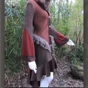 Whimsical Patchwork Fairy Woodland Women's Sweater Coat